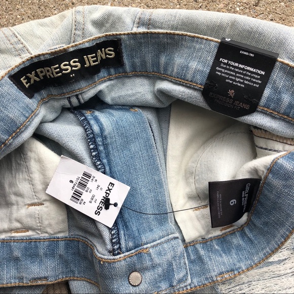 New Express Distressed Jeans Size 6 - Girlfriend - Picture 4 of 5
